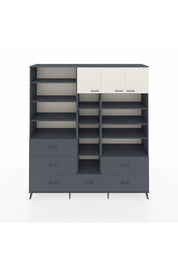 Hyperion Dolap 17 Raflı 6 Çekmeceli 3 Kapaklı 220x44x243 Antrasit-Aytaşı/Antrasit