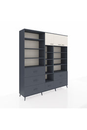 Hyperion Dolap 17 Raflı 6 Çekmeceli 3 Kapaklı 220x44x243 Antrasit-Aytaşı/Antrasit