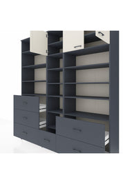 Hyperion Dolap 17 Raflı 6 Çekmeceli 3 Kapaklı 220x44x243 Antrasit-Aytaşı/Antrasit