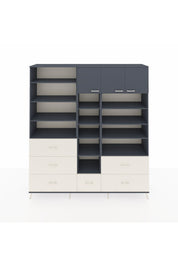 Hyperion Dolap 17 Raflı 6 Çekmeceli 3 Kapaklı 220x44x243 Antrasit-Antrasit/Aytaşı