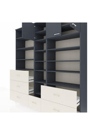Hyperion Dolap 17 Raflı 6 Çekmeceli 3 Kapaklı 220x44x243 Antrasit-Antrasit/Aytaşı