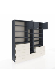 Hyperion Dolap 17 Raflı 6 Çekmeceli 3 Kapaklı 220x44x243 Antrasit-Antrasit/Aytaşı