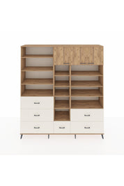 Hyperion Dolap 17 Raflı 6 Çekmeceli 3 Kapaklı 220x44x243 Çam-Çam/Aytaşı
