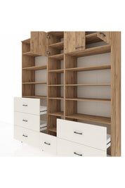 Hyperion Dolap 17 Raflı 6 Çekmeceli 3 Kapaklı 220x44x243 Çam-Çam/Aytaşı