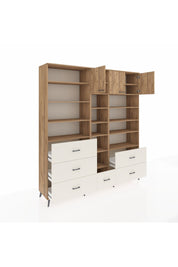 Hyperion Dolap 17 Raflı 6 Çekmeceli 3 Kapaklı 220x44x243 Çam-Çam/Aytaşı