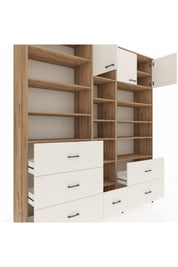 Hyperion Dolap 17 Raflı 6 Çekmeceli 3 Kapaklı 220x44x243 Çam-Aytaşı/Aytaşı