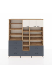 Hyperion Dolap 17 Raflı 6 Çekmeceli 3 Kapaklı 220x44x243 Çam-Aytaşı/Antrasit