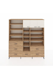 Hyperion Dolap 17 Raflı 6 Çekmeceli 3 Kapaklı 220x44x243 Çam-Aytaşı/Çam