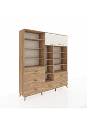 Hyperion Dolap 17 Raflı 6 Çekmeceli 3 Kapaklı 220x44x243 Çam-Aytaşı/Çam