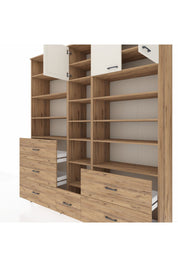 Hyperion Dolap 17 Raflı 6 Çekmeceli 3 Kapaklı 220x44x243 Çam-Aytaşı/Çam
