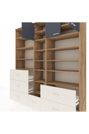 Hyperion Dolap 17 Raflı 6 Çekmeceli 3 Kapaklı 220x44x243 Çam-Antrasit/Aytaşı