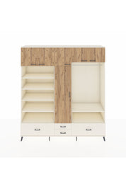 Hyperion Dolap 18 Raflı 4 Çekmeceli Tek Askılı 220x44x243 Aytaşı-Çam/Aytaşı