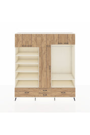 Hyperion Dolap 18 Raflı 4 Çekmeceli Tek Askılı 220x44x243 Aytaşı-Çam/Çam