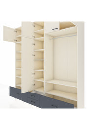 Hyperion Dolap 18 Raflı 4 Çekmeceli Tek Askılı 220x44x243 Aytaşı-Aytaşı/Antrasit