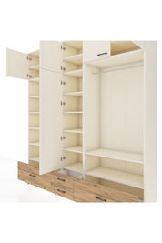 Hyperion Dolap 18 Raflı 4 Çekmeceli Tek Askılı 220x44x243 Aytaşı-Aytaşı/Çam