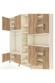 Hyperion Dolap 18 Raflı 8 Kapaklı Tek Askılı 220x44x243 Aytaşı-Çam/Aytaşı