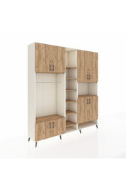 Hyperion Dolap 18 Raflı 8 Kapaklı Tek Askılı 220x44x243 Aytaşı-Çam/Çam