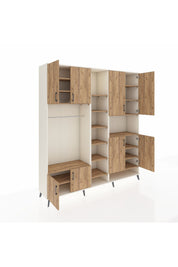 Hyperion Dolap 18 Raflı 8 Kapaklı Tek Askılı 220x44x243 Aytaşı-Çam/Çam