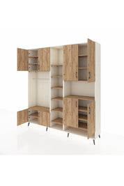 Hyperion Dolap 18 Raflı 8 Kapaklı Tek Askılı 220x44x243 Aytaşı-Çam/Çam