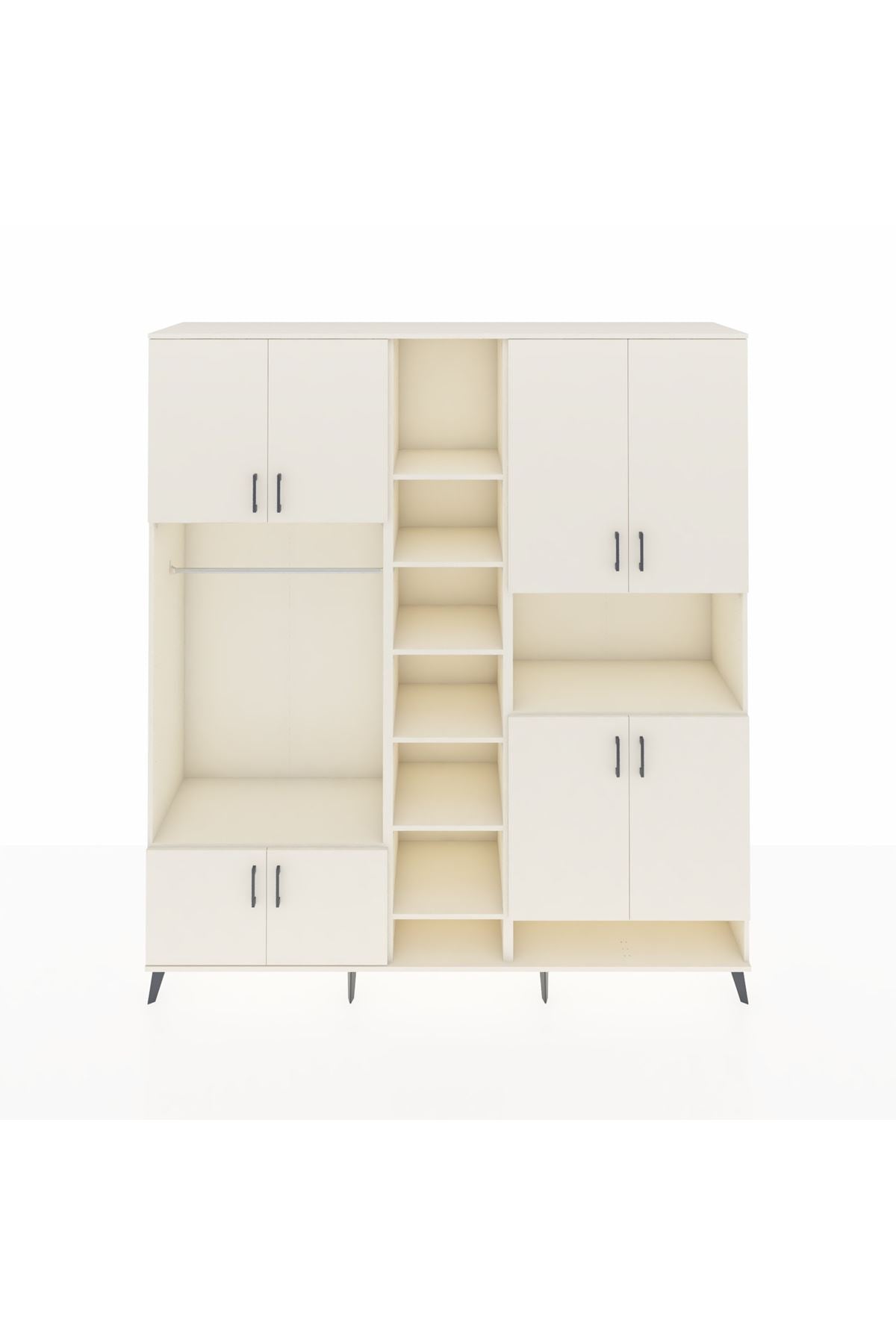 Hyperion Dolap 18 Raflı 8 Kapaklı Tek Askılı 220x44x243 Aytaşı-Aytaşı/Aytaşı