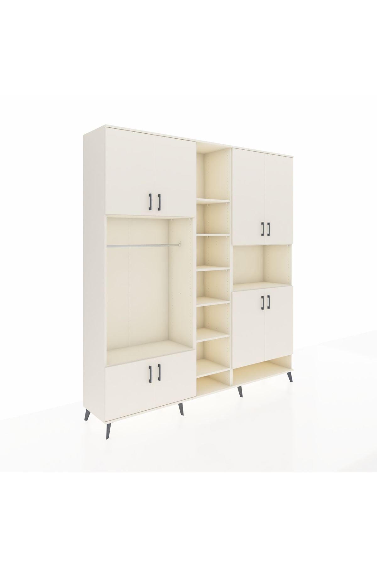 Hyperion Dolap 18 Raflı 8 Kapaklı Tek Askılı 220x44x243 Aytaşı-Aytaşı/Aytaşı