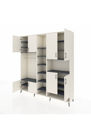 Hyperion Dolap 18 Raflı 8 Kapaklı Tek Askılı 220x44x243 Aytaşı-Aytaşı/Antrasit