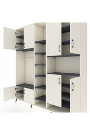 Hyperion Dolap 18 Raflı 8 Kapaklı Tek Askılı 220x44x243 Aytaşı-Aytaşı/Antrasit