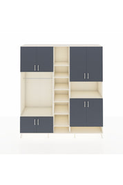 Hyperion Dolap 18 Raflı 8 Kapaklı Tek Askılı 220x44x243 Aytaşı-Antrasit/Aytaşı