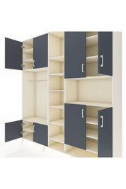 Hyperion Dolap 18 Raflı 8 Kapaklı Tek Askılı 220x44x243 Aytaşı-Antrasit/Aytaşı