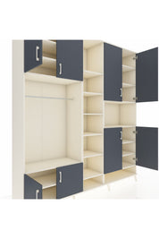 Hyperion Dolap 18 Raflı 8 Kapaklı Tek Askılı 220x44x243 Aytaşı-Antrasit/Aytaşı