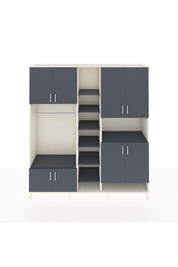 Hyperion Dolap 18 Raflı 8 Kapaklı Tek Askılı 220x44x243 Aytaşı-Antrasit/Antrasit