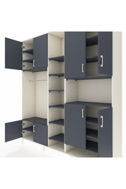 Hyperion Dolap 18 Raflı 8 Kapaklı Tek Askılı 220x44x243 Aytaşı-Antrasit/Antrasit