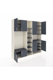 Hyperion Dolap 18 Raflı 8 Kapaklı Tek Askılı 220x44x243 Aytaşı-Antrasit/Antrasit