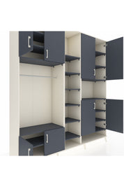 Hyperion Dolap 18 Raflı 8 Kapaklı Tek Askılı 220x44x243 Aytaşı-Antrasit/Antrasit