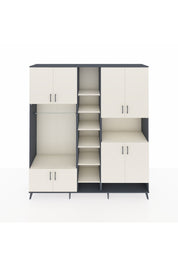 Hyperion Dolap 18 Raflı 8 Kapaklı Tek Askılı 220x44x243 Antrasit-Aytaşı/Aytaşı