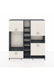 Hyperion Dolap 18 Raflı 8 Kapaklı Tek Askılı 220x44x243 Antrasit-Aytaşı/Antrasit