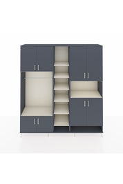 Hyperion Dolap 18 Raflı 8 Kapaklı Tek Askılı 220x44x243 Antrasit-Antrasit/Aytaşı