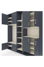 Hyperion Dolap 18 Raflı 8 Kapaklı Tek Askılı 220x44x243 Antrasit-Antrasit/Aytaşı