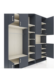 Hyperion Dolap 18 Raflı 8 Kapaklı Tek Askılı 220x44x243 Antrasit-Antrasit/Aytaşı