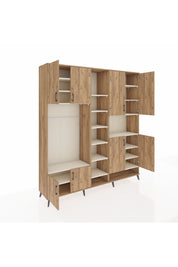 Hyperion Dolap 18 Raflı 8 Kapaklı Tek Askılı 220x44x243 Çam-Çam/Aytaşı