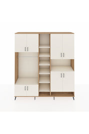 Hyperion Dolap 18 Raflı 8 Kapaklı Tek Askılı 220x44x243 Çam-Aytaşı/Aytaşı