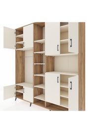 Hyperion Dolap 18 Raflı 8 Kapaklı Tek Askılı 220x44x243 Çam-Aytaşı/Aytaşı