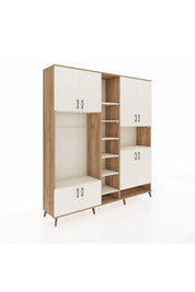 Hyperion Dolap 18 Raflı 8 Kapaklı Tek Askılı 220x44x243 Çam-Aytaşı/Aytaşı