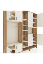 Hyperion Dolap 18 Raflı 8 Kapaklı Tek Askılı 220x44x243 Çam-Aytaşı/Aytaşı