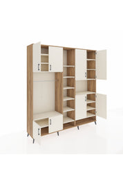 Hyperion Dolap 18 Raflı 8 Kapaklı Tek Askılı 220x44x243 Çam-Aytaşı/Aytaşı