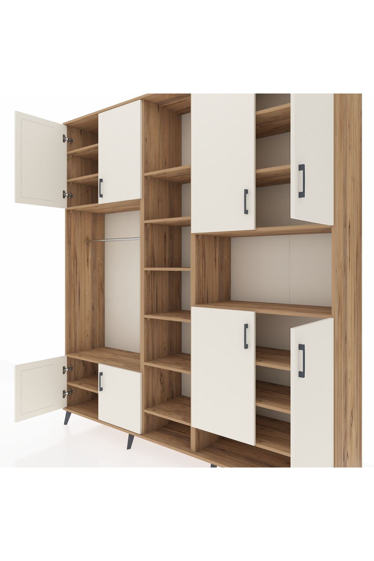 Hyperion Dolap 18 Raflı 8 Kapaklı Tek Askılı 220x44x243 - S553M051V24B
