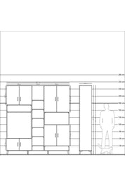 Hyperion Dolap 18 Raflı 8 Kapaklı Tek Askılı 220x44x243 - S553M051V24B