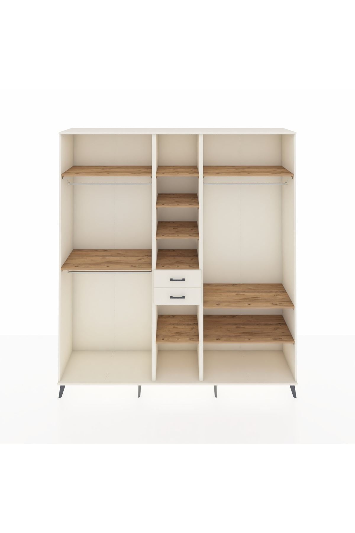 Hyperion Dolap 10 Raflı 2 Çekmeceli 3 Askılı 220x44x243 Aytaşı-Çam/Aytaşı