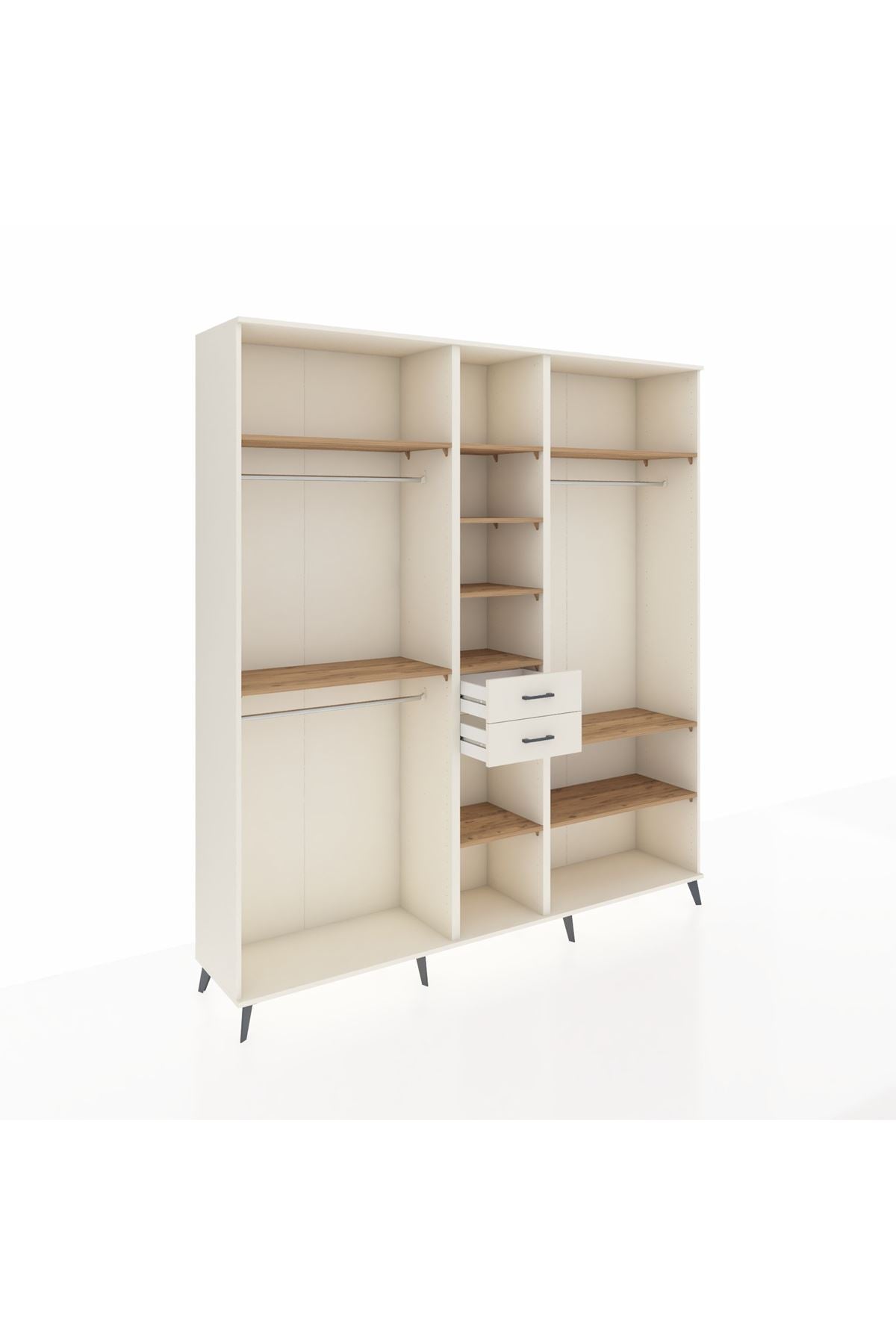 Hyperion Dolap 10 Raflı 2 Çekmeceli 3 Askılı 220x44x243 Aytaşı-Çam/Aytaşı