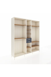 Hyperion Dolap 10 Raflı 2 Çekmeceli 3 Askılı 220x44x243 Aytaşı-Çam/Antrasit